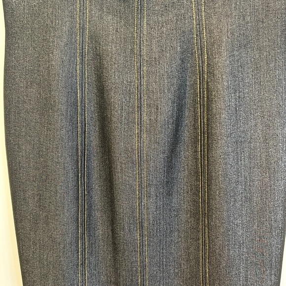 Cache Contour Collection Midi Sleeveless Dress Look of Gray Denim sz.12 - Picture 2 of 8